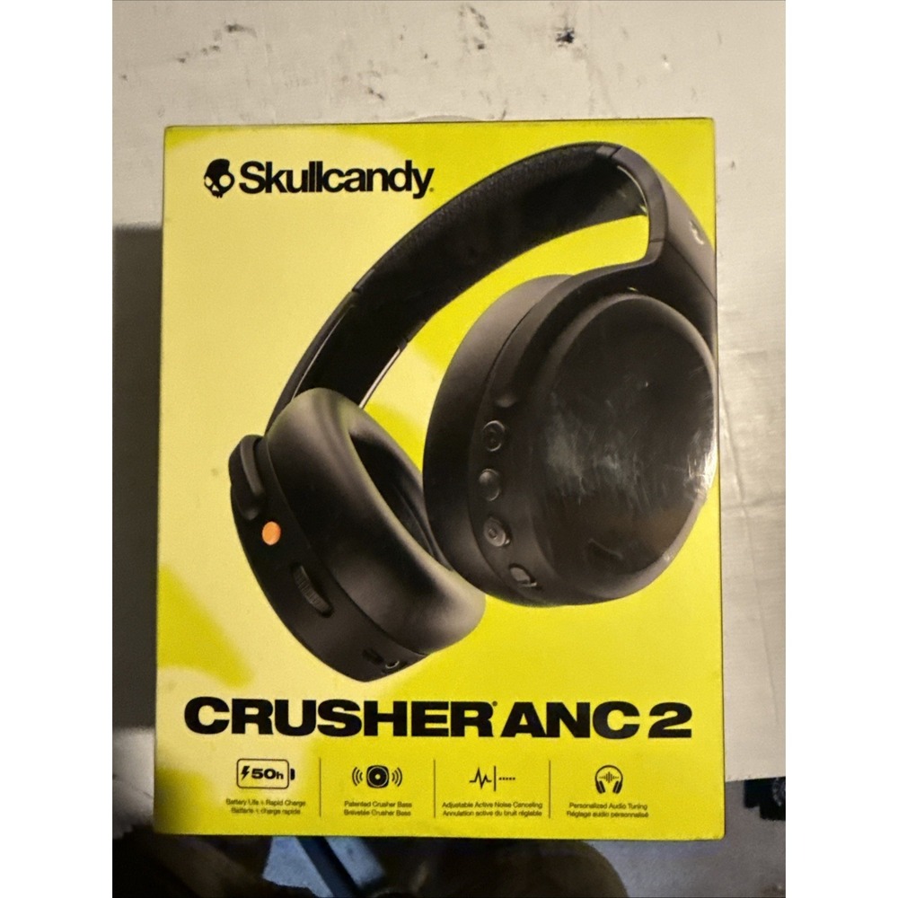 BRAND NEW SEALED Skullcandy Crusher ANC 2 Wireless Headphones Black + USB-C